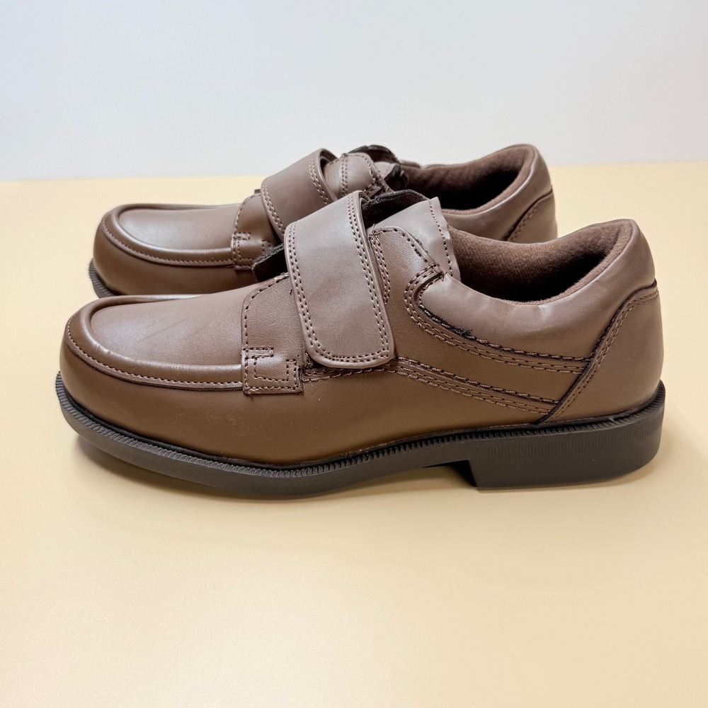Dr. Scholls Mens 478-U4 Brown Leather Hook and Loop Loafers Shoes Size 7.5 D NEW